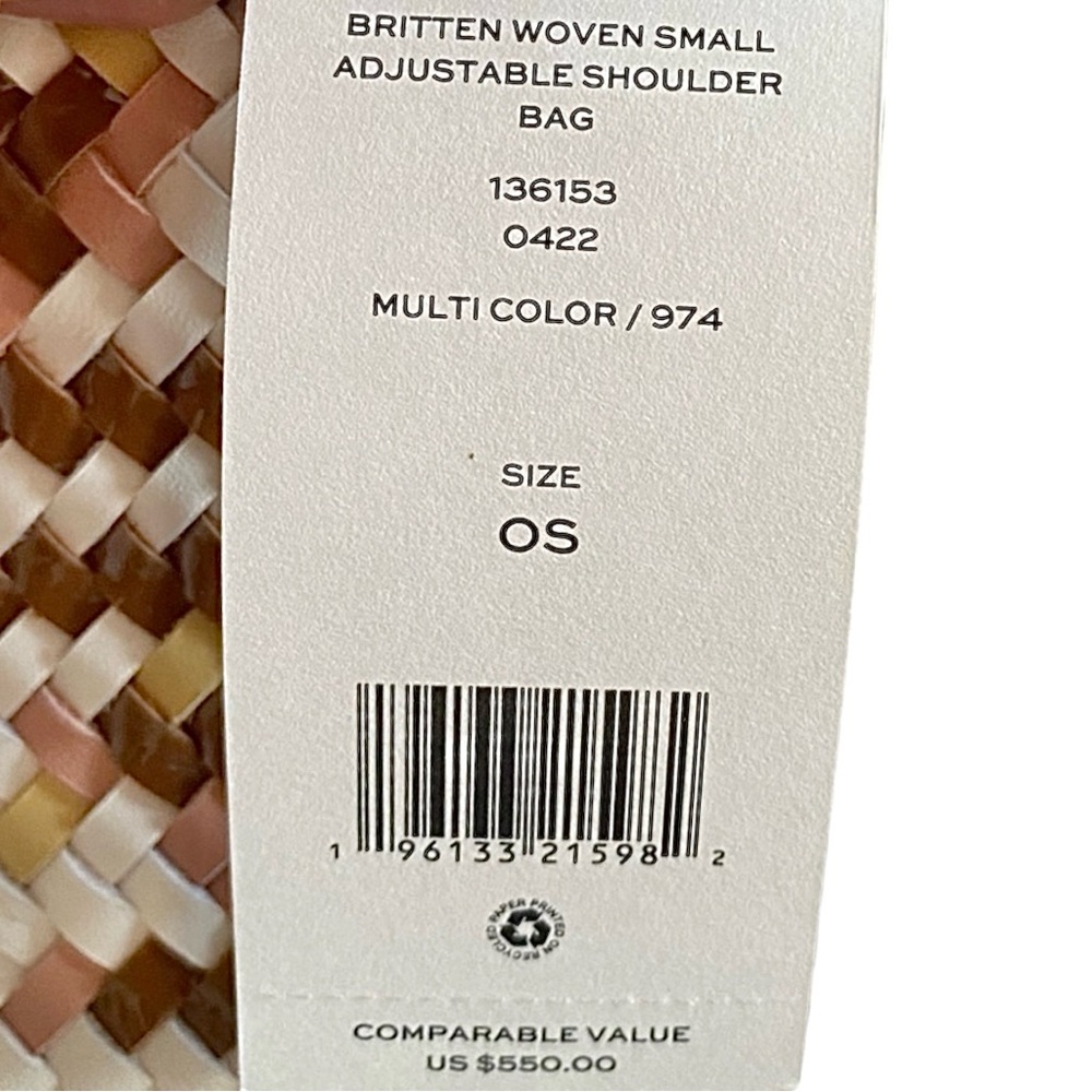 NEW Tory Burch Britten Multicolor Leather Woven Crossbody Shoulder Summer Bag - Picture 10 of 10